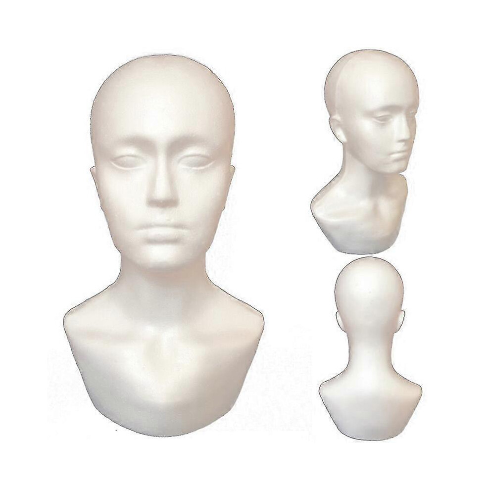 (As Show, One Size) Polystyrene Foam Male Display Mannequin Head Dummy Wigs Hat Scarf Stand Model-C13 4909775917000