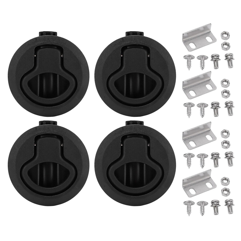 Kikidex (As Show, One Size) 61Mm/2.4In Marine Flush Pull Slam Latch Round Ring Lock Boat Cabinet Hardware For Hatches Yachts Rvs
