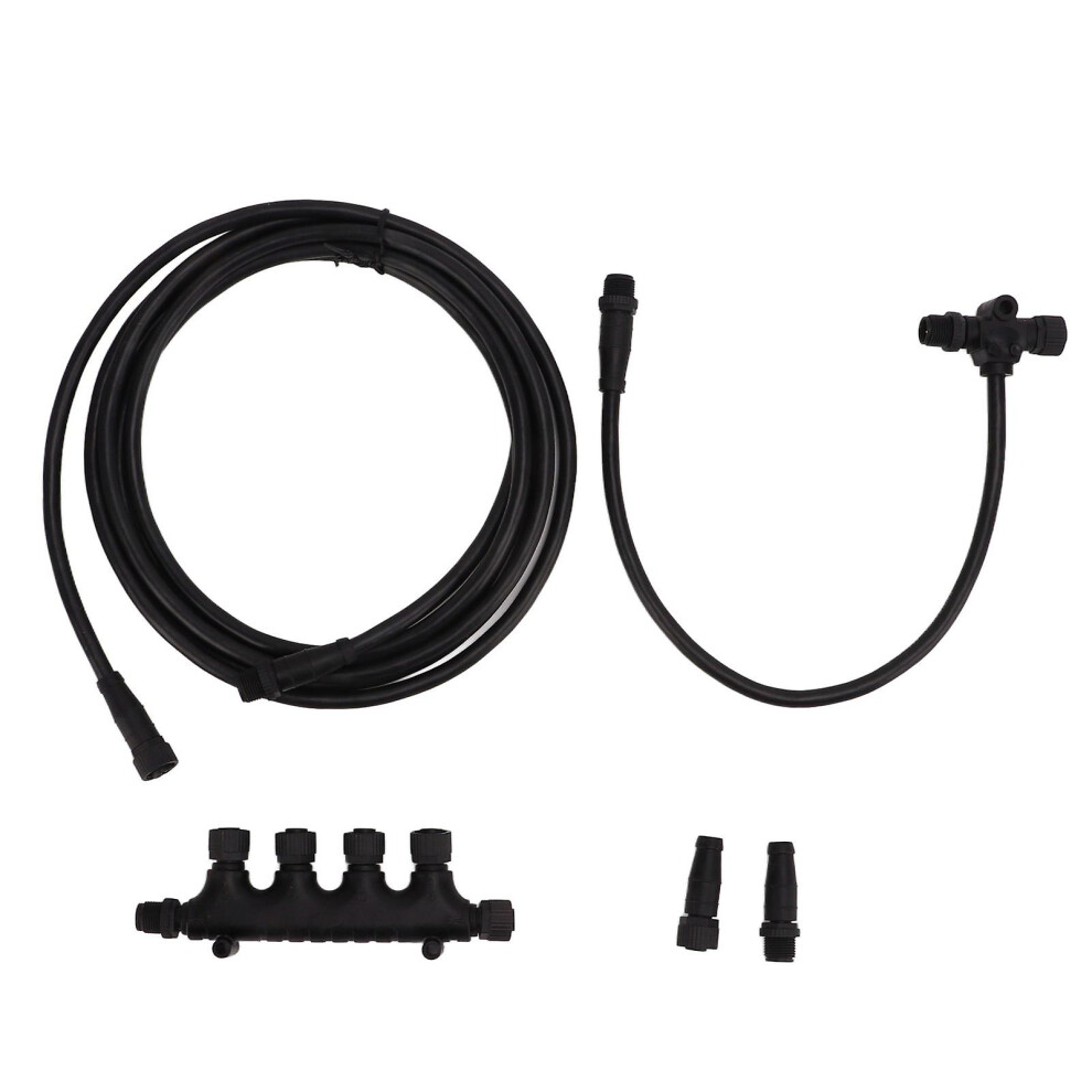 Kikidex (As Show, One Size) For Nmea 2000 Backbone Drop Cables Multiport Tee Terminators Kit 5Pin M12 Thread Ip67 Waterproof For Lowrance Networks