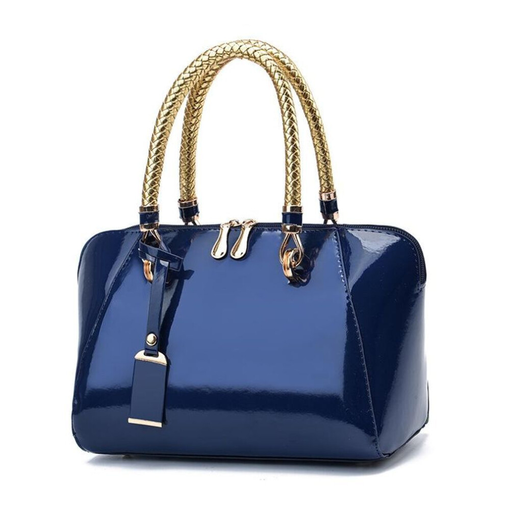 (blue) Women&apos;s Bags Handbags Lacquered Leather Fashion Handbags Ladies Bags Large-capacity One-shoulder Messenger Bags
