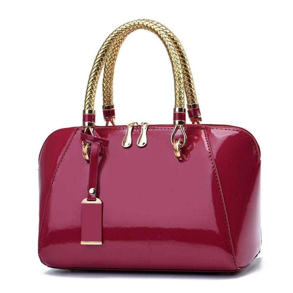(burgundy) Women&apos;s Bags Handbags Lacquered Leather Fashion Handbags Ladies Bags Large-capacity One-shoulder Messenger Bags