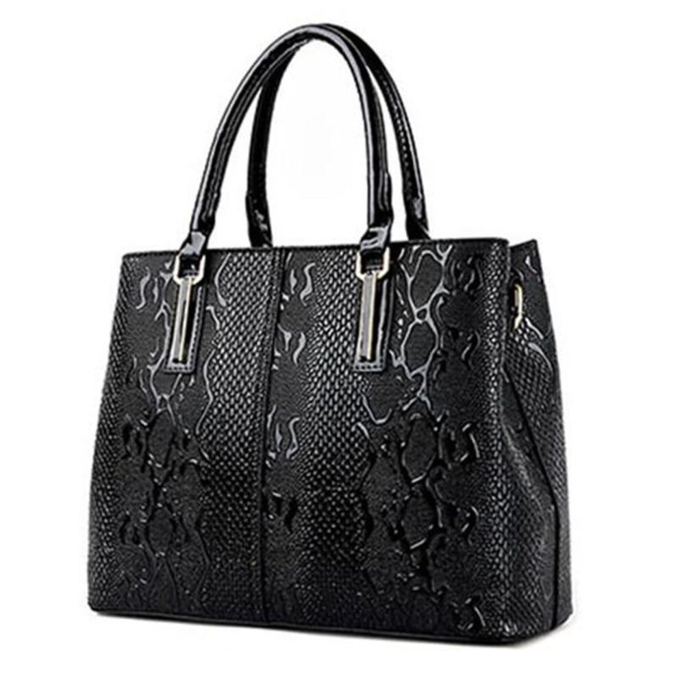 (black, 32*24*14cm) Yogodlns Fashion Leather Ladies Handbag Luxury Shoulder Bags Quality Designer Handbags Ladies Totebag