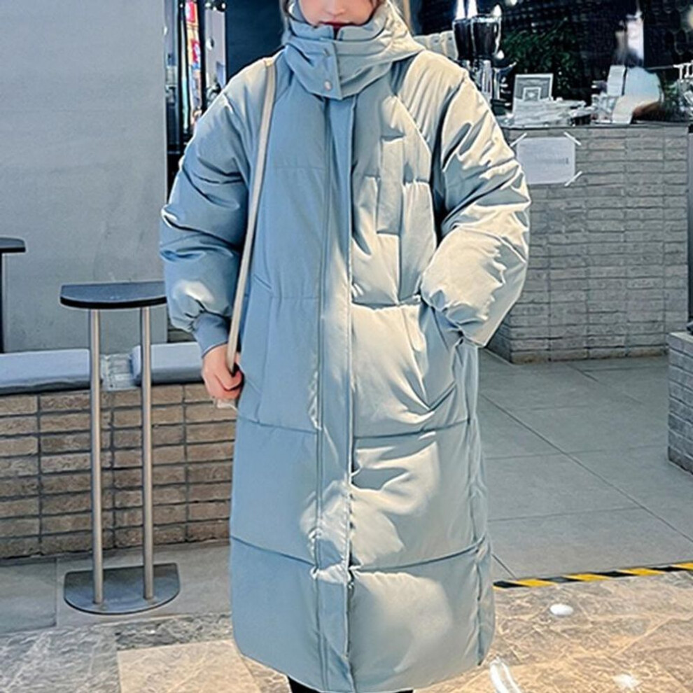 (blue, XXL) New Winter and Autumn Women White Duck Down Hoodies Puffer Jackets Coats Warm Windproof Black White Coats