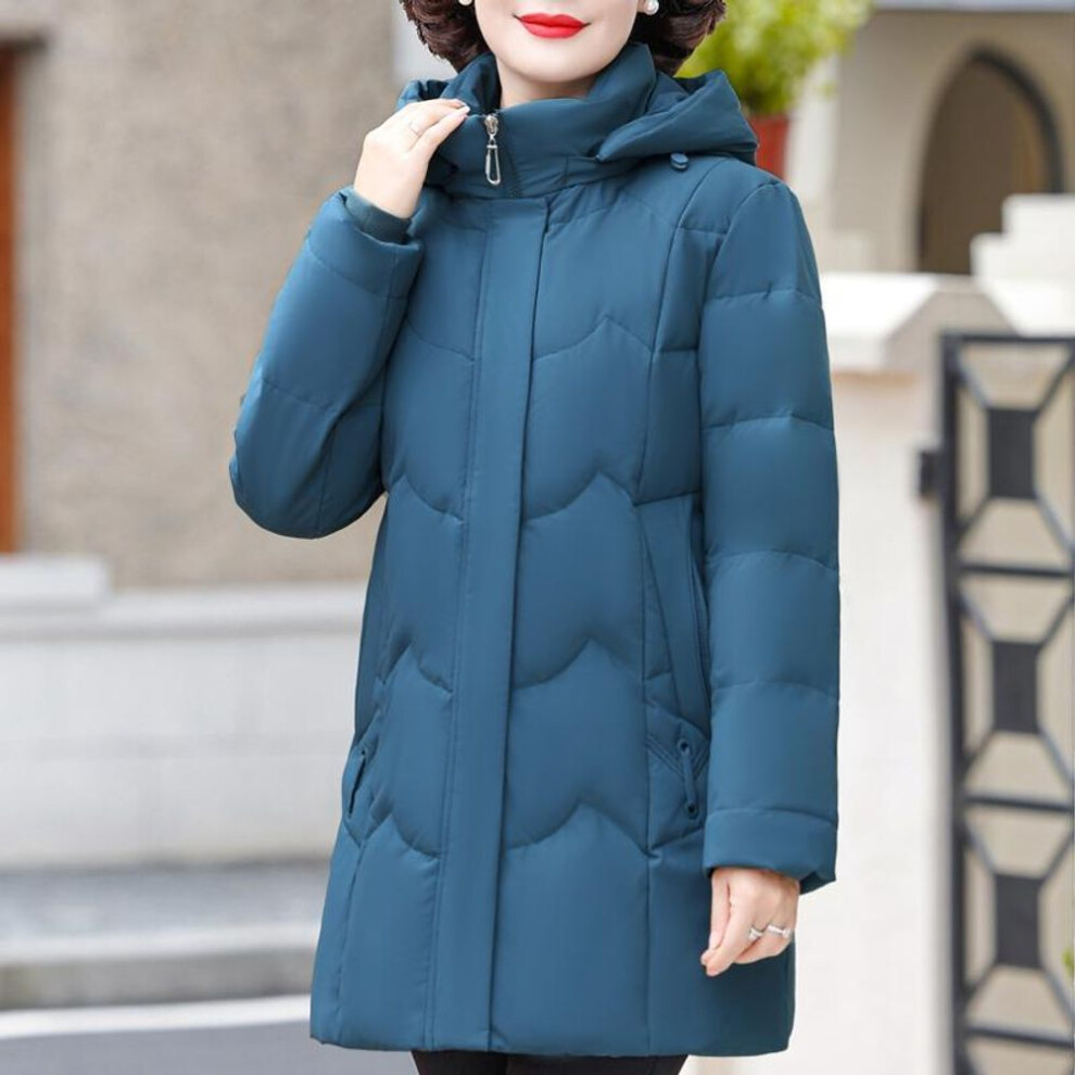 (blue, 5XL) Winter Feather Coats for Women  New Plus Size XL-6XL Thick Warm 90% White Duck Down Jackets Hooded Casual Middle Age Woman Parkas
