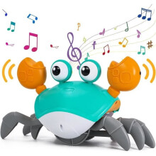 Walking Crab Baby - LED Light and Music Musical Toy Automatically Avoids Obstacles Birthday Gift for 1-Year-Old Baby