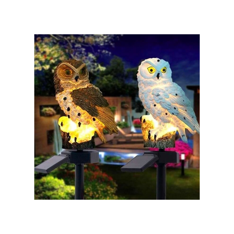 Waterproof Solar Powered LED Light - Outdoor Decorative - Owl - Animal - White