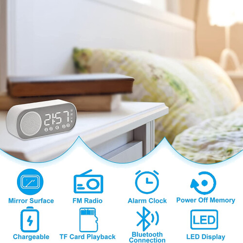 LED digitale wekker met FM-radio en Bluetooth-luidspreker 1