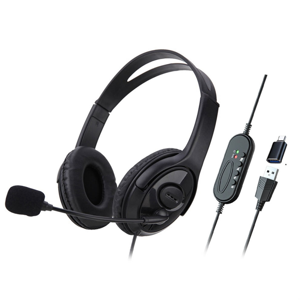 Wired Usb Headset Computer Teaching Telephone Headset 4851792455433
