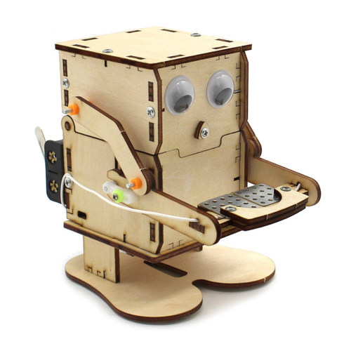 Robot Eating Coin Wood DIY Model Teaching Learning Stem Project Kit 2