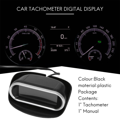 Ψηφιακή οθόνη LCD με στροφόμετρο αυτοκινήτου 50-9999RPM 2
