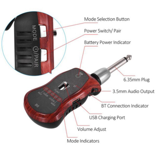 Ενισχυτής κιθάρας B6 Δέκτης Bluetooth Επαναφορτιζόμενος για κιθάρα 2