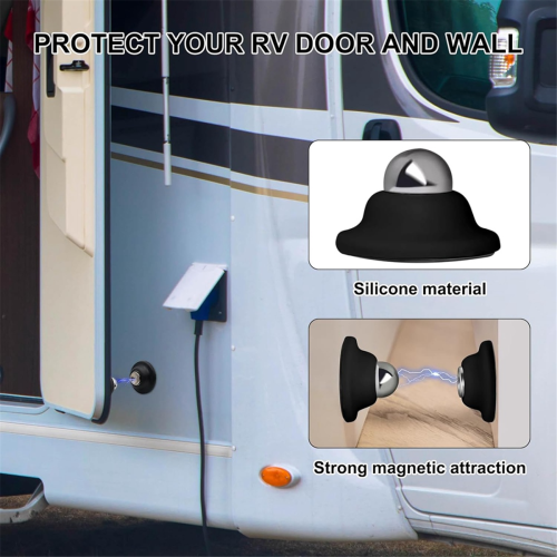Θήκη Πόρτας RV 2 τεμαχίων, Μαγνητική ασφάλεια πόρτας αποσκευών για RV, μαύρη 2
