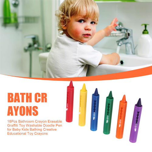 18Pcs Bathroom Crayon Erasable Graffiti Toy Washable Doodle Pen 2