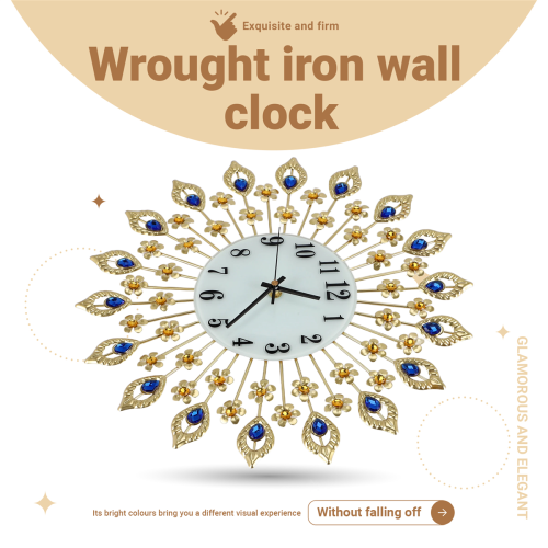 Luxury Wall Clock Metal Decoration (#1 Gold) 2