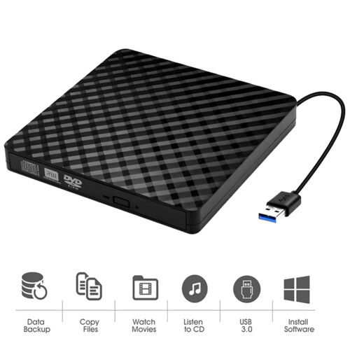 Unità CD DVD esterna, lettore USB 3.0 e Type-C CD DVD +/-Rw 1
