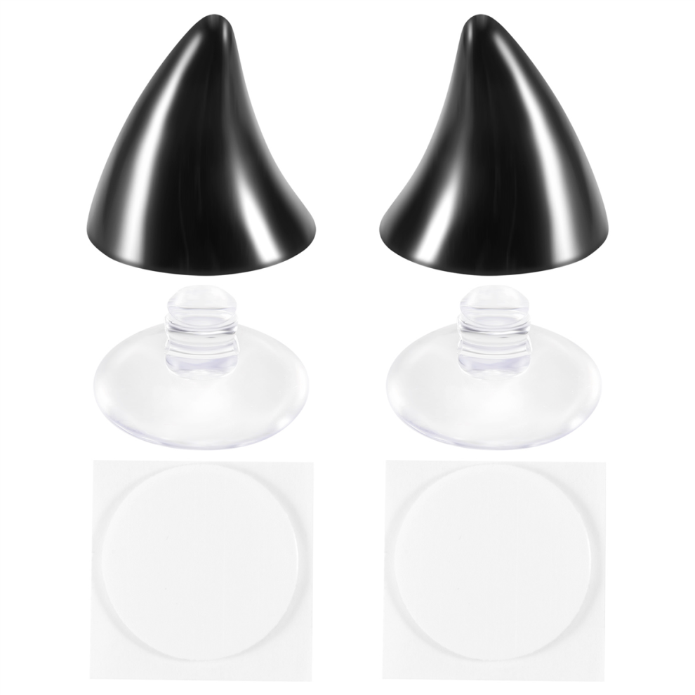 Motorcycle Helmet Corner Horn Decoration Suction Cup Horn, Black 4851792471884