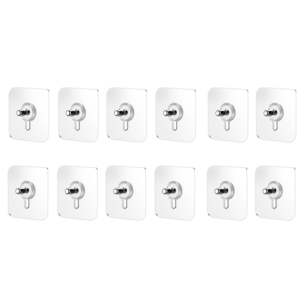 12Pcs Drill Free Adhesive Hooks, Picture Hangers Without Nails 4852532566471