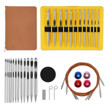 Tunisian Crochet Hooks Set Aluminum Interchangeable Crochet Hooks Set