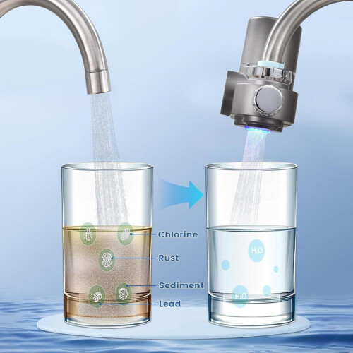 Faucet Water Filter, LED Display Water Purifier to Reduce Lead 2