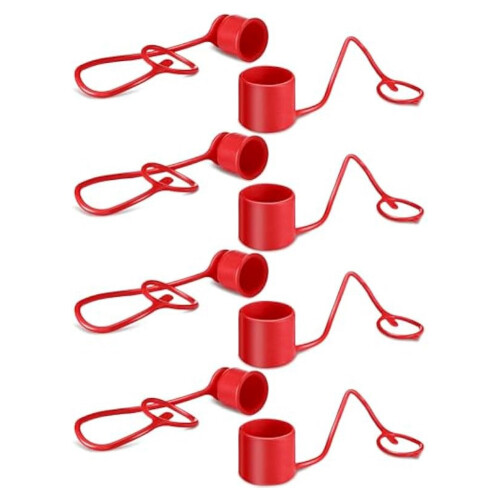4Sets 1/2Inches Hydraulic Coupler Dust Cap & Plug Covers