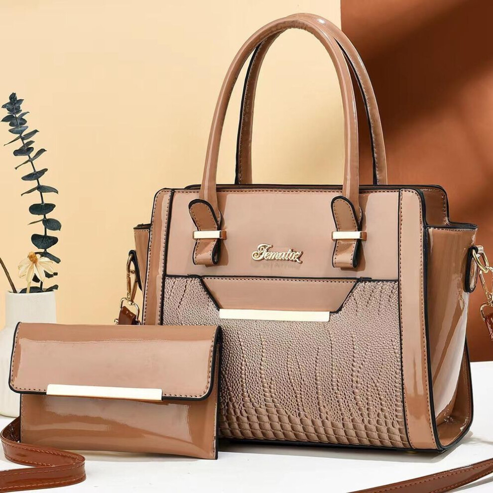 (tan, 27x13x21cm) High Quality One Shoulder Tote Bag Large Capacity Middle Age Women&apos;s Vintage Handheld Mother Bag Women&apos;s Bag