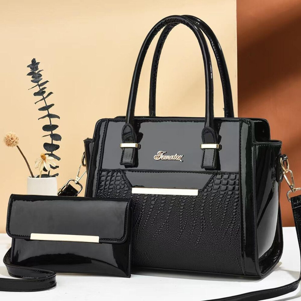 (black, 27x13x21cm) High Quality One Shoulder Tote Bag Large Capacity Middle Age Women&apos;s Vintage Handheld Mother Bag Women&apos;s Bag
