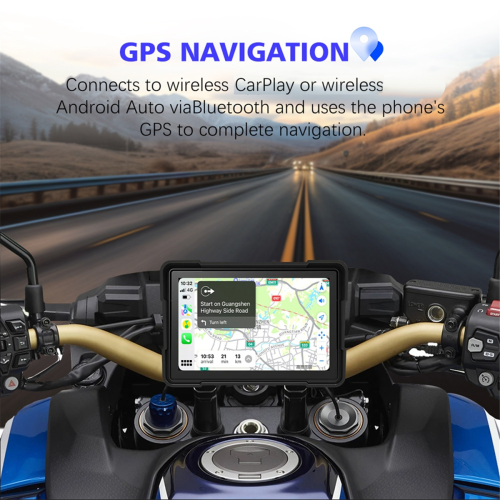 Ασύρματη πλοήγηση GPS μοτοσικλέτας Carplay Android Auto MP5 Player 2