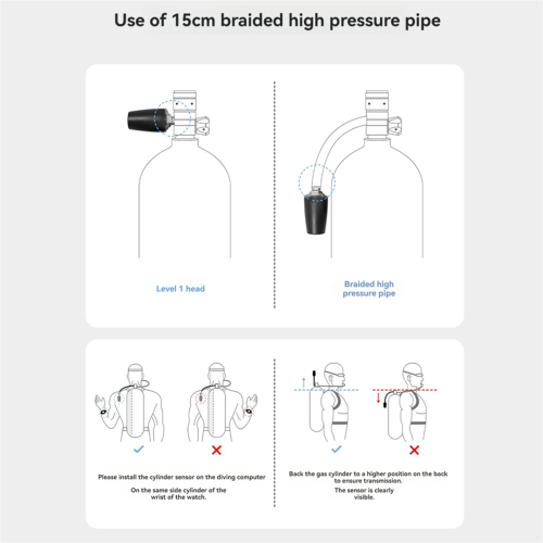 Diving High Pressure Regulator Hose 80cm 2