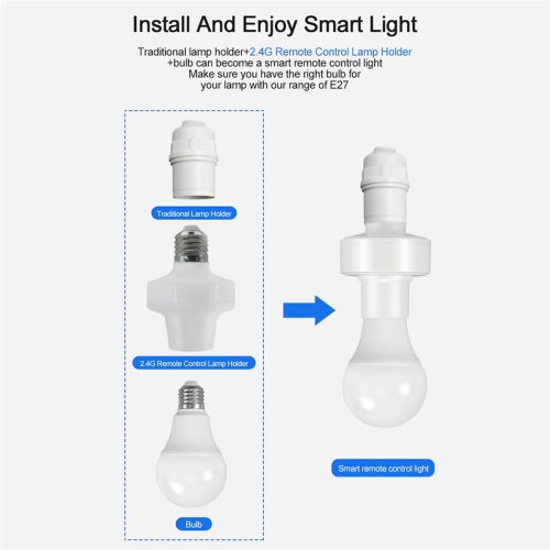 E27 Draadloze Afstandsbediening Lamphouder Smart Bulb Adapter 1