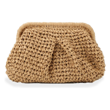 Γυναικείο πορτοφόλι με ψάθα για Cloud Dumpling Pouch, καλοκαιρινή τσάντα παραλίας