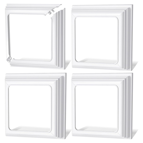 Faldón de poste de vinilo - Moldura de base de poste blanca para postes de madera y vinilo