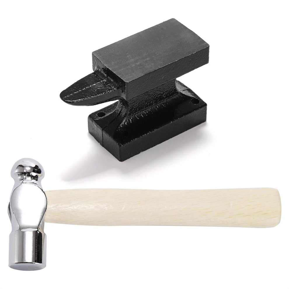 1.1 Lbs Small Horn Anvil Bench Block with Metal Stamping Hammer-image-OPC-PHHGYD7-NEW