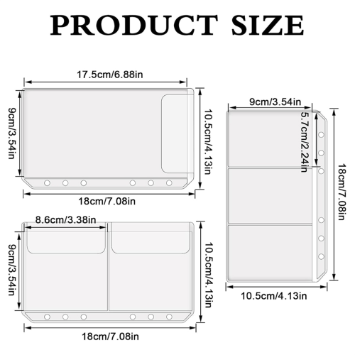 Φάκελοι μετρητών A6 Binder Pockets για πιστωτικές κάρτες 2