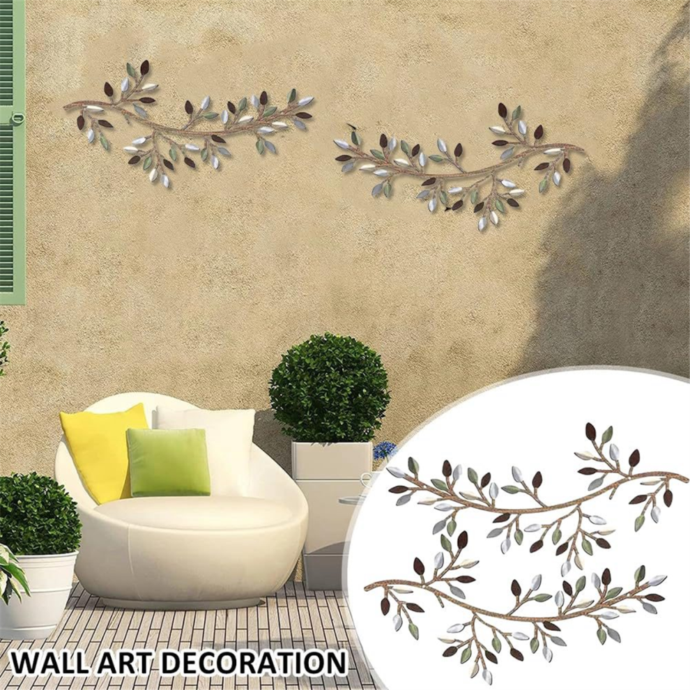 Décoration murale en métal, feuille d'arbre, branche d'olivier, vigne, 1 pièce