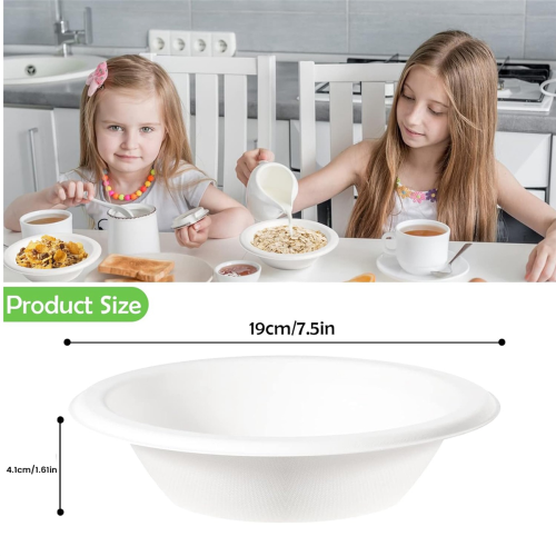 Disposable Bowls 50 Pack, Sugarcane Bowls Compostable Soup Bowls 1