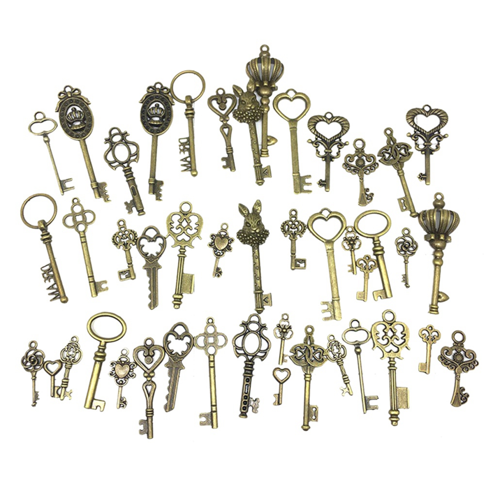 46Pcs/Set Mix Kit Old Looking Retro Antique Brass Bronze Decorative-image-OPC-PHHH2M7-NEW
