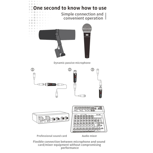 Q2 28Db Gain Dynamic Microphone Amplifier Μεταλλική Δομή Q-2 για Ζωντανά