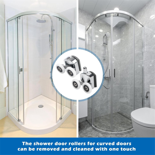 Curved Shower Door Rollers, 8Pcs Shower Glass Door Rollers 2