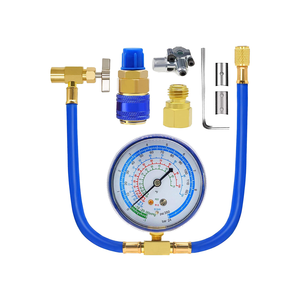Acr134a Refrigerator Freon Recharge Kit Ac Charge Hose With Gauge 4852532532070