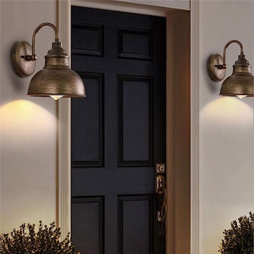 Vintage Wall Sconce Gooseneck Barn Flat Light (Bronze) 2