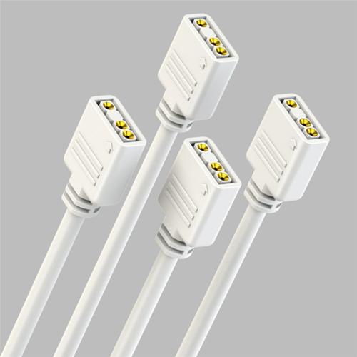 Cavo di prolunga 5V a 3 pin per computer, splitter 1 punto 4 hub, bianco 2