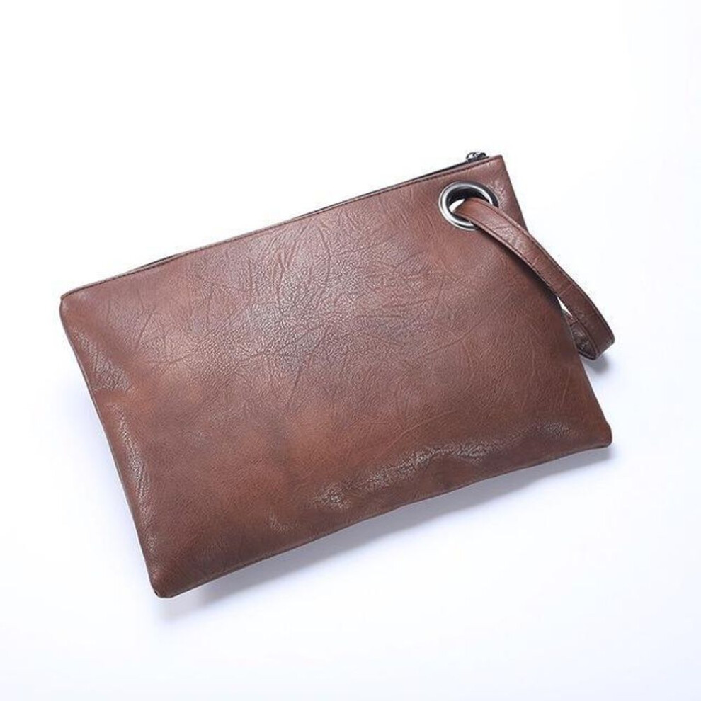 (brown, 33cm*3cm*23cm) Yogodlns Solid Women Clutch Bag Leather Envelope Evening Handbag