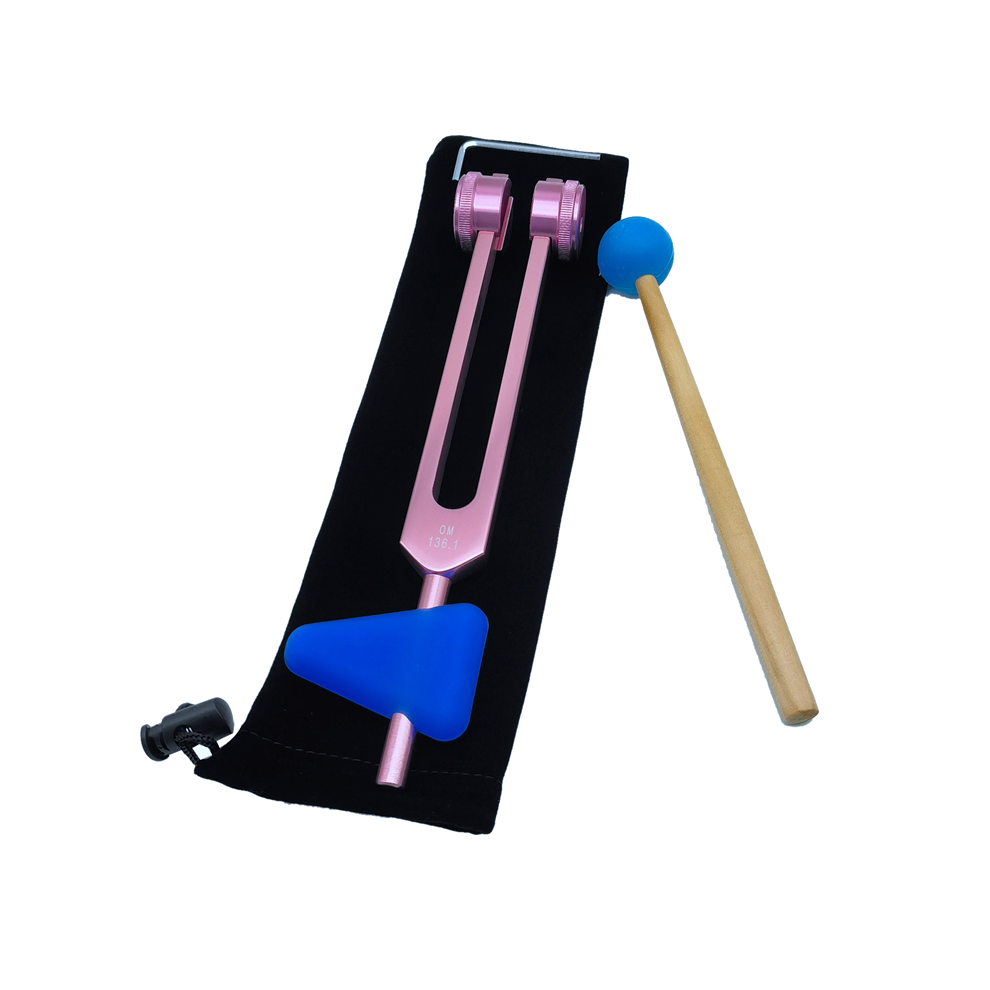 Gold 136.1 Om136.1 Aluminum Alloy Tuning Fork With Hammers,Rose