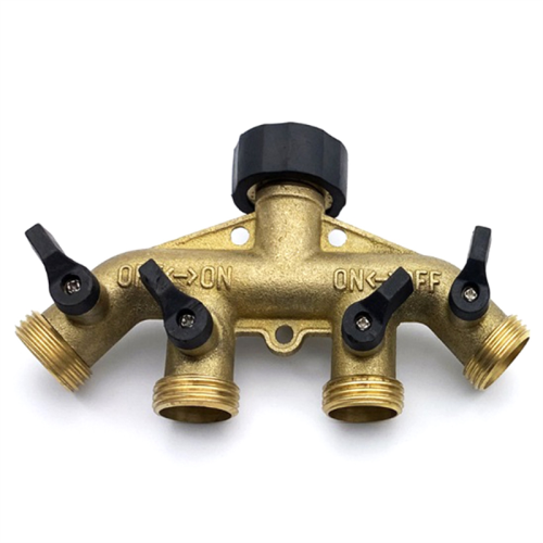 HERCHR Divisore per Rubinetto a 2 Vie Separatore per Tubo Flessibile per Acqua in Ottone da Giardino Raccordo per Tubo Flessibile con Filettatura Standard Europea da 3/4 di Pollice(EU Thread