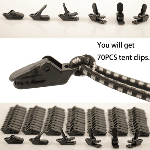 70PCS Κλιπ σκηνής για κάμπινγκ, κλιπ τέντας, σφιγκτήρες μουσαμά 2