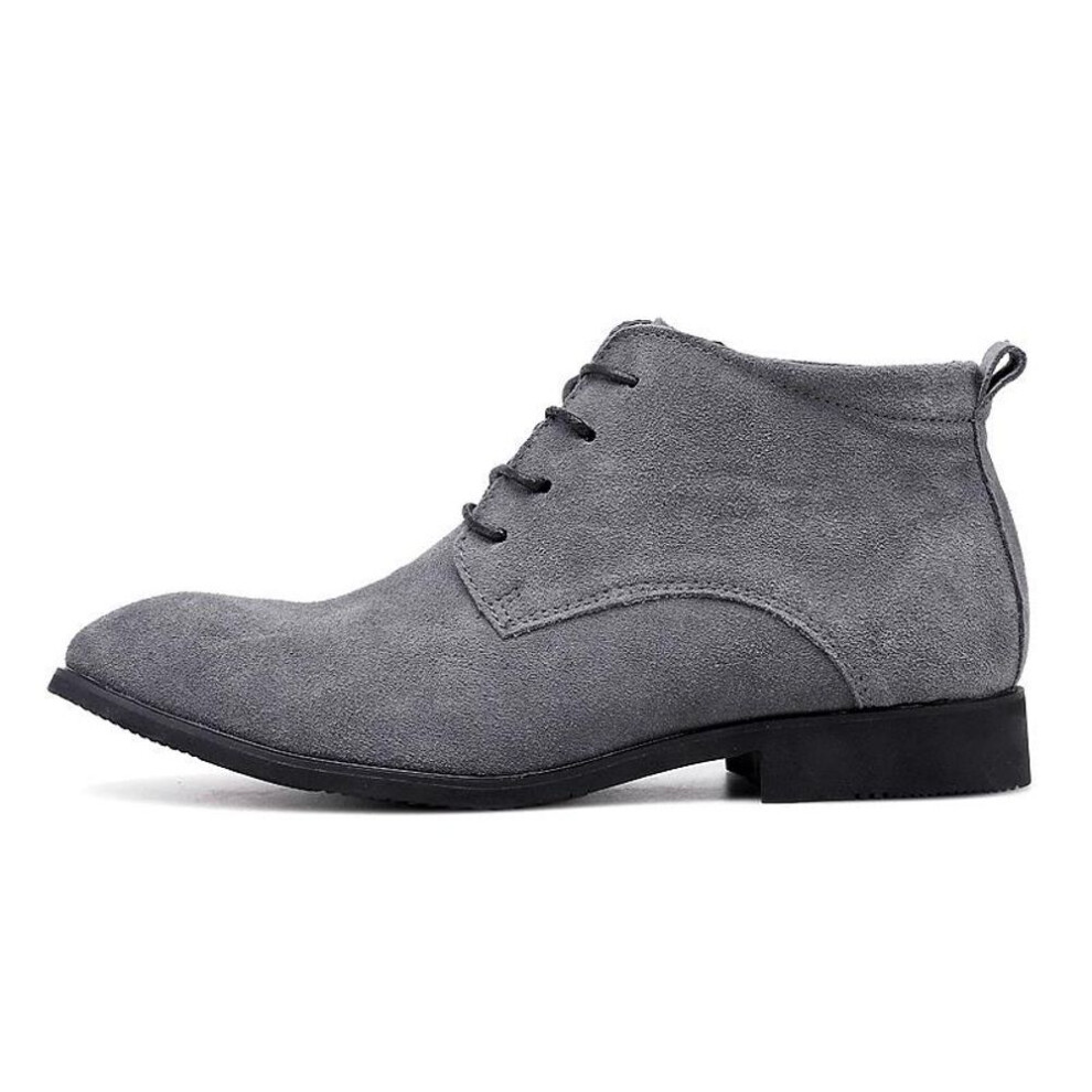 (gray, 38) Genuine Leather Men Chelsea Boots Retro Suede Leather Ankle Boots For Men Autumn Winter Shoes