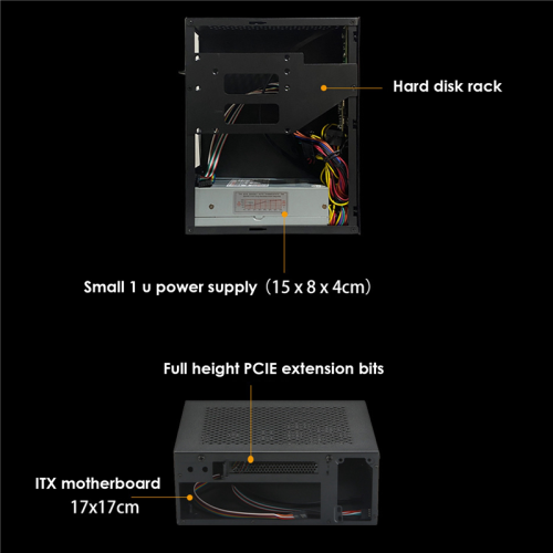 Θήκη υπολογιστή A09 HTPC Mini ITX USB3.0, μαύρη 1