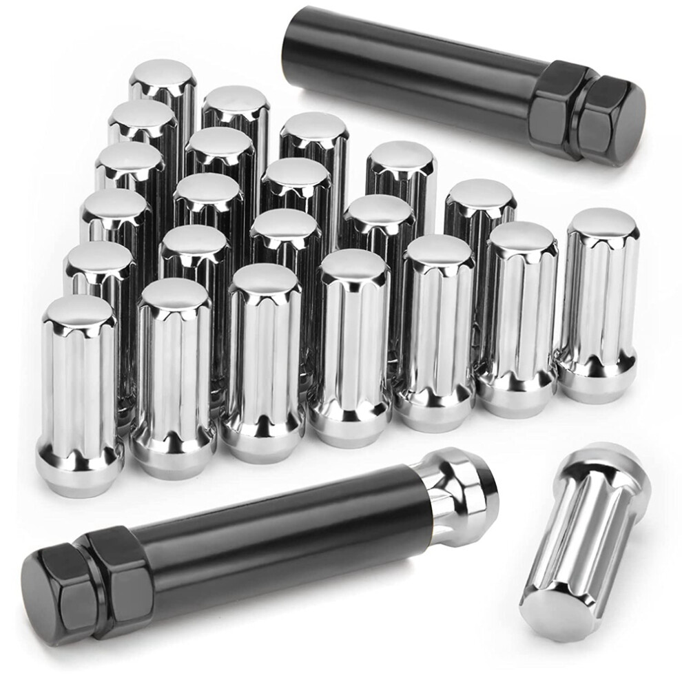 M14x1.5 Wheel Lug Nuts,24 Pieces 14Mmx1.5 7 Spline Nuts 4852532552955