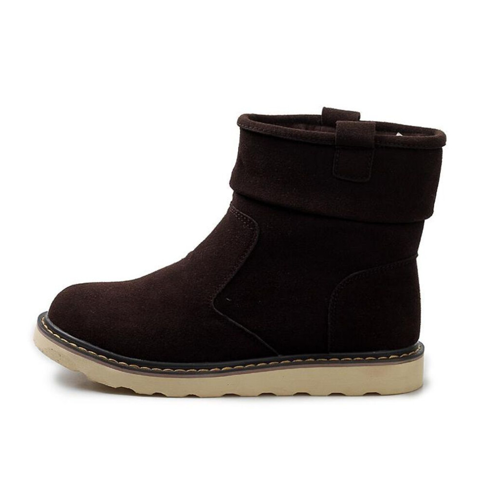 (dark brown, 43) Handmade Leather Comfy Soft Sock Ankle Boots For Men Snow Boots