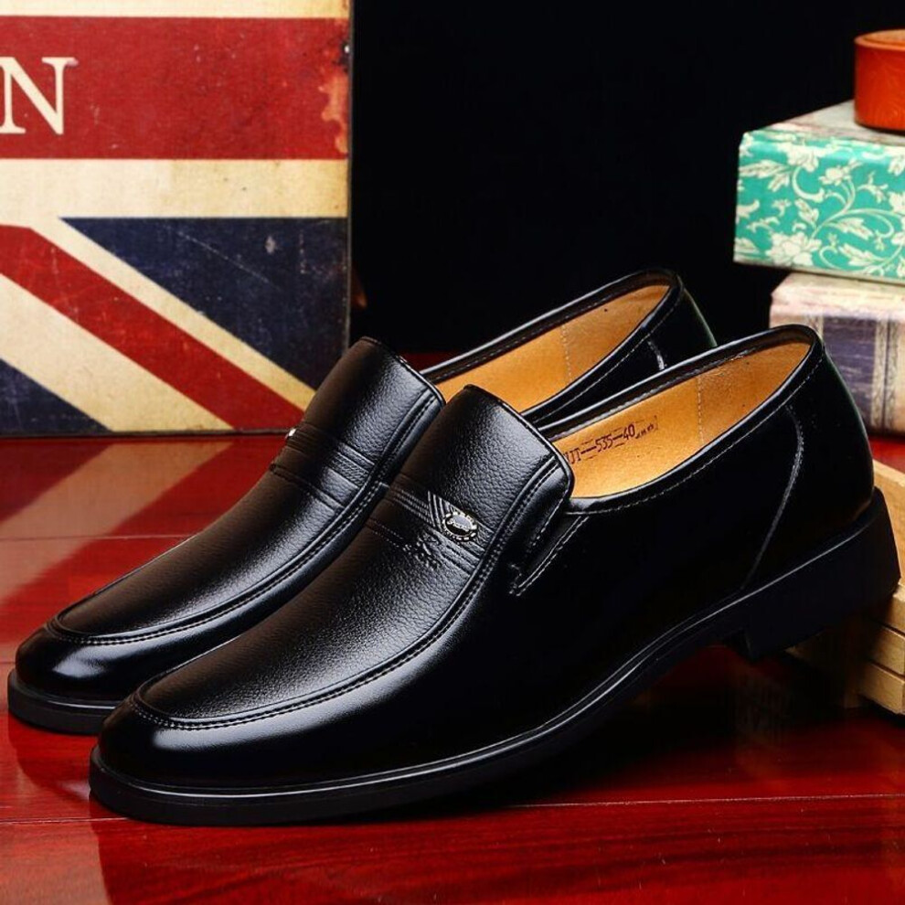 (black, 42) Men Formal Shoes Men&apos;s Loafers Dress Moccasins Breathable Slip on Black Driving Shoes Plus Size